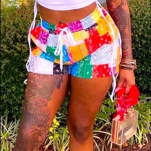 Multi-colored Bandana shorts